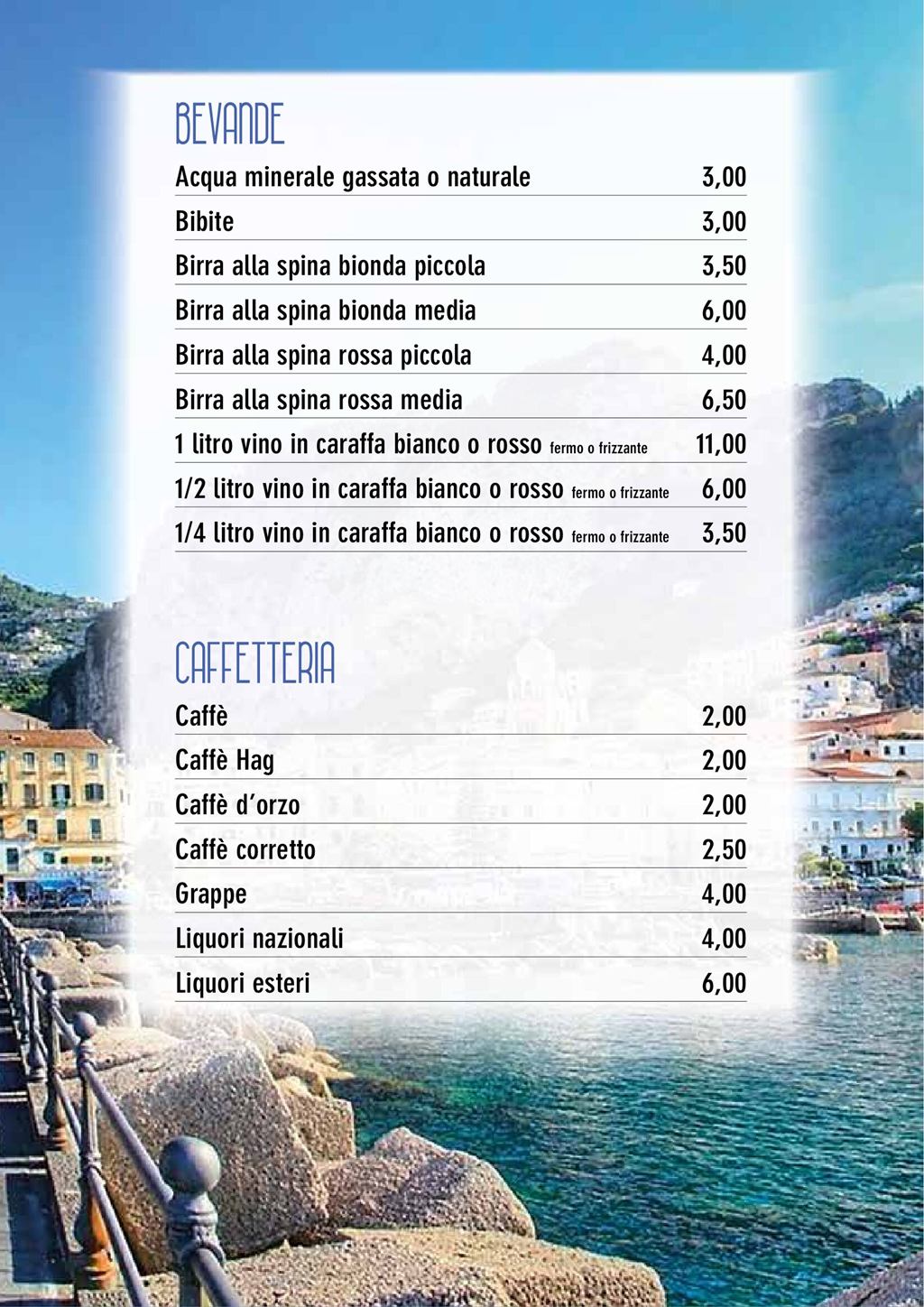 Costa d'Amalfi Brembate - bevande