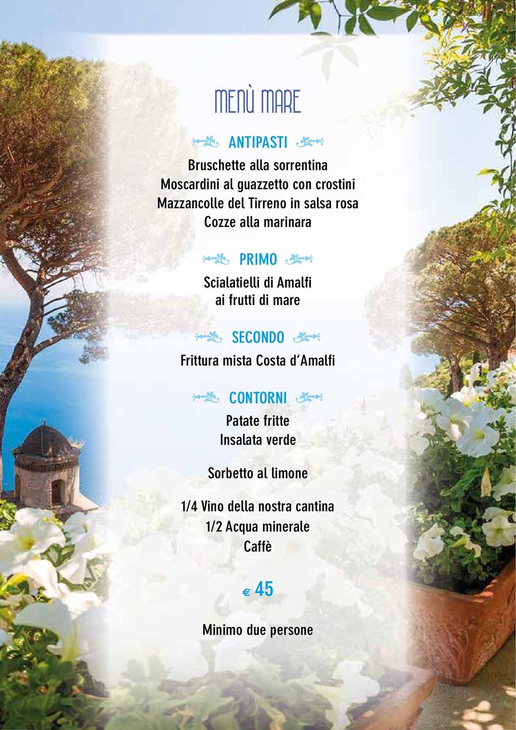 Costa d'Amamlfi Medolago - Menu di mare