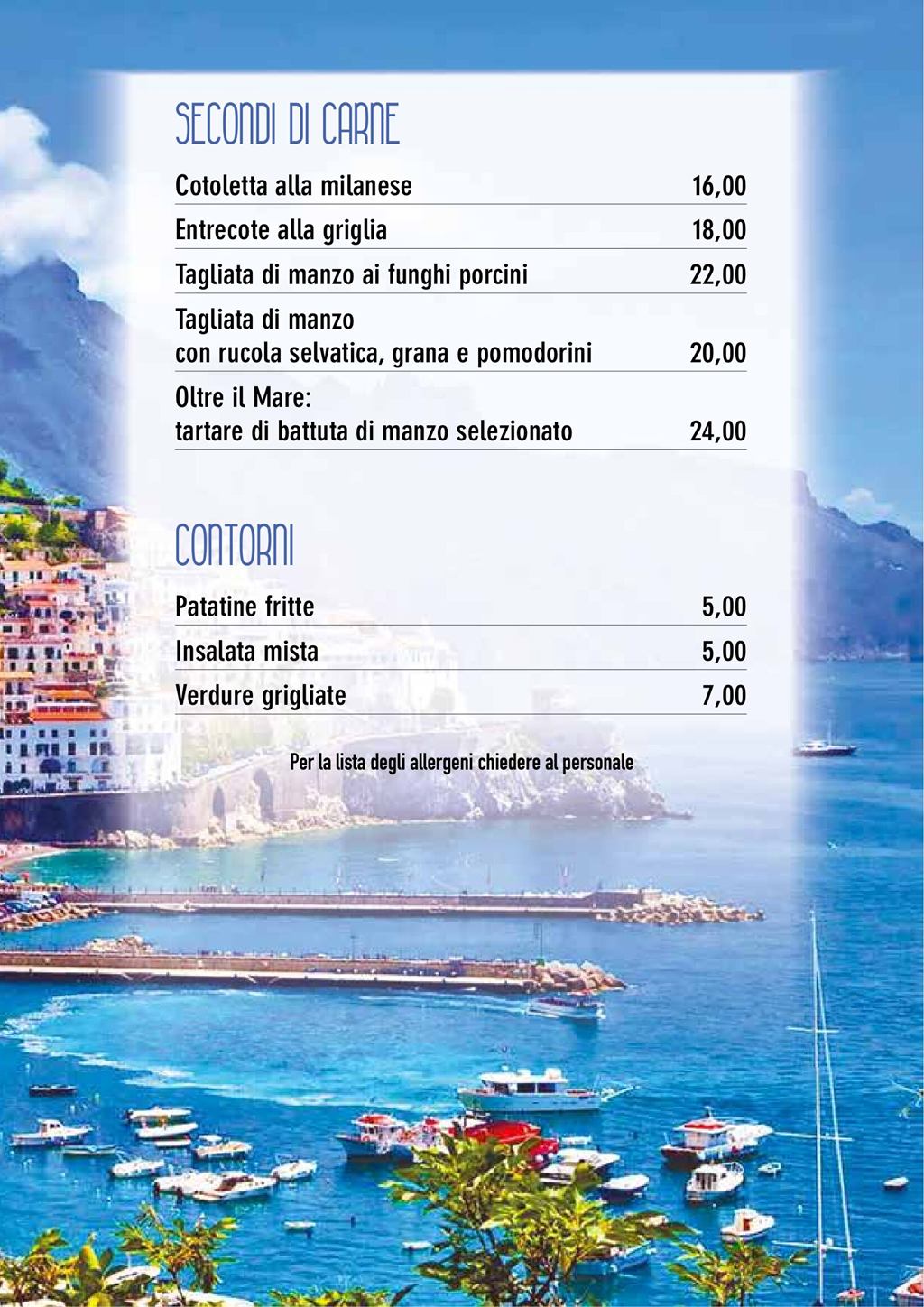 Costa d'Amamlfi Medolago - Secondi di carne