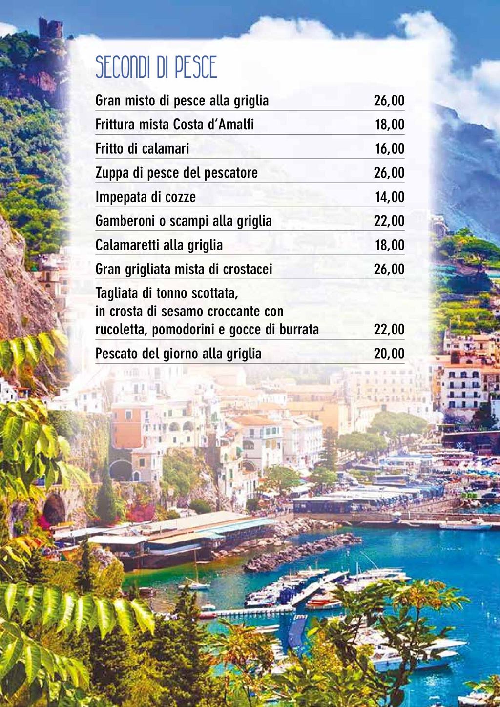 Costa d'Amamlfi Medolago - Menu Secondi di pesce